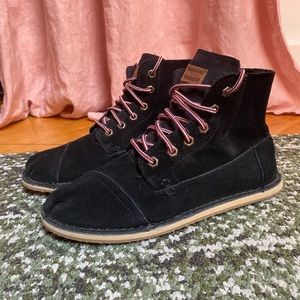 Tom’s Black Suede High Tops